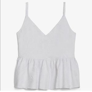 Express white embroidered peplum top